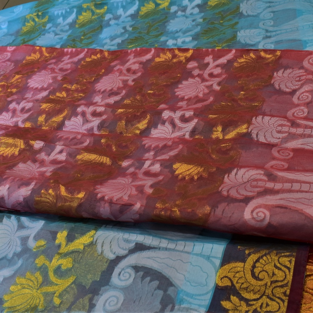 Banarasi Organza Saree with fully stitched blouse